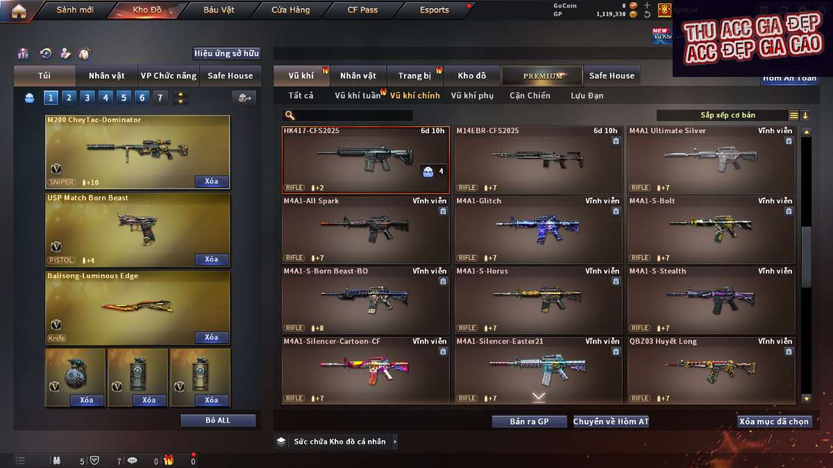shop acc cf uy tin gia re